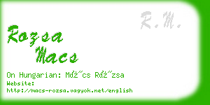 rozsa macs business card